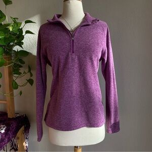 Eddie Bauer quarter zip fleece sweater - heather fuschia pink / purple